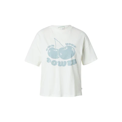 Afbeelding van QS MIT ÜBERSCHNITTENER Schulter Tshirt print, Dames, Maat: Medium, Creme