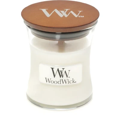 Afbeelding van WoodWick Geurkaars Mini White Teak 8 cm / ø 7