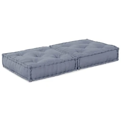 Afbeelding van vidaXL Pouffe Grijs Stof (100% katoen) 70 x 36 cm Modern