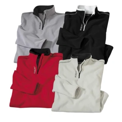 Afbeelding van ATLAS FOR MEN Trui van microfleece voor heren in voordeelverpakking warm en licht perfect de winter verkrijgbaar grote maten M tot 5XL, pikzwart, rood, grijze, grijs, 5XL
