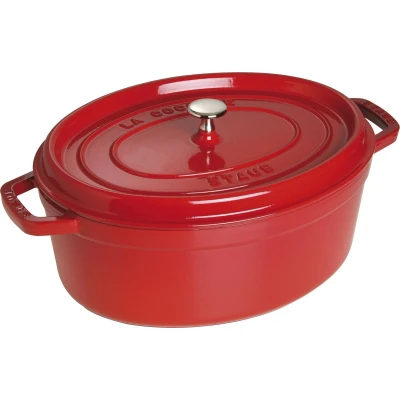Afbeelding van Staub Braadpan Ovaal Cocotte Kers ø 37 cm / 8 liter