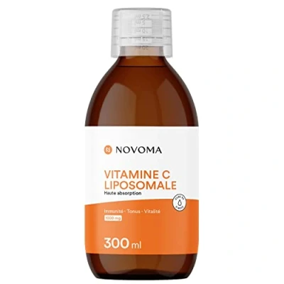 Afbeelding van NOVOMA Liposomale Vitamine C 1000 mg, krachtige dosering en hoge absorptie, kuur van 2 maanden, 100% Quali® C, immuunsysteem vermoeidheid, inclusief doseerdop, fles 300 ml (ex Nutrivita)