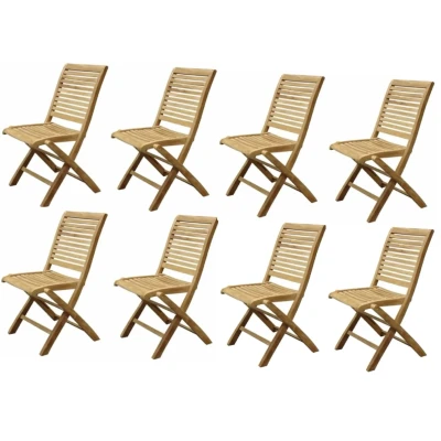 Afbeelding van Arona dining tuinstoel inklapbaar teak set van 8