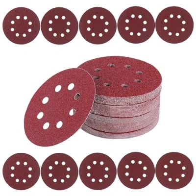 Afbeelding van Schuurschijven 125 mm, gemengde korrel 40/60/80/120/180/240/320/400/600/800, schuurpapier, 100 stuks, 8 gaten, voor excentrische schuurmachines