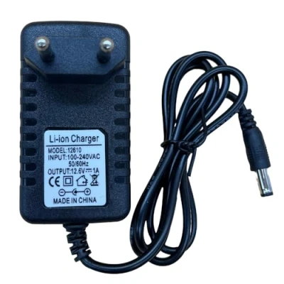Afbeelding van Lelukee Universele voeding, 24 W, 12,6 V, DC, 1 A, voor bewakingscamera, EU stekker, 2 polig, DC aansluiting 5,5 x 2,5 mm, zwart