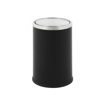 Afbeelding van Papierbak 10 ltr zwart rvs swing