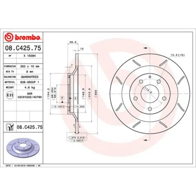 Afbeelding van Brembo Remschijven 08.C425.75