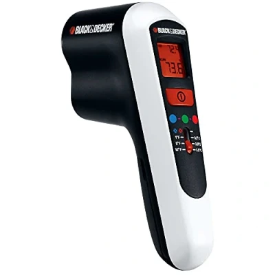 Afbeelding van Black+Decker Li Ion energiebesparende detector 9 V, infrarood thermometer en thermodetector met lcd display led signaallicht voor het verhelpen van isolatiezwakke punten, TDL100