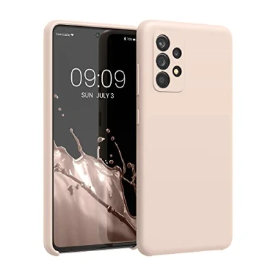 Afbeelding van kwmobile telefoonhoesje geschikt voor Samsung Galaxy A52 / 5G A52s Hoesje met siliconen coating Smartphone case in kokosmelk