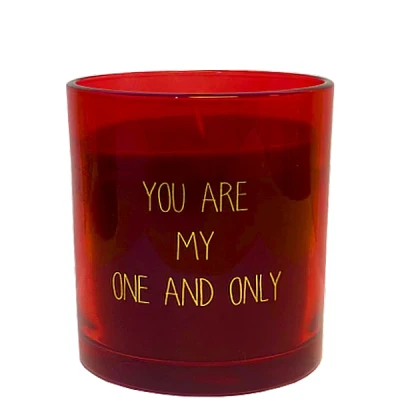 Afbeelding van my Flame Sojakaars Glas You are one and only Geur: Unconditional