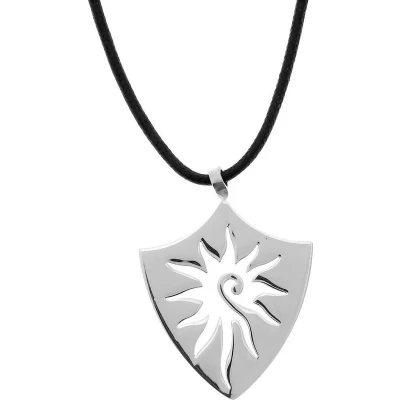 Afbeelding van Behave Zwarte ketting van touw met zilverkleurige fantasie hanger