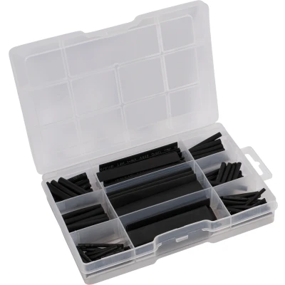 Afbeelding van Connex Krimpkous assortiment 112 delig Diverse maten in de set voorgesorteerd praktische kunststof doos ter bescherming van kabels/assortimentsdoos/assortimentsdoos / DP8500122