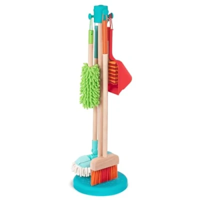 Afbeelding van Battat Kids Cleaning Set Toys for Toddlers, Children Pretend Play Kit Broom, Mop, Brush, Dustpan, Duster 2 jaar + Sweep n&#039; Clean