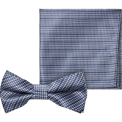 Afbeelding van Charles Colby Vlinderdas en zakdoek set blauw, Motief