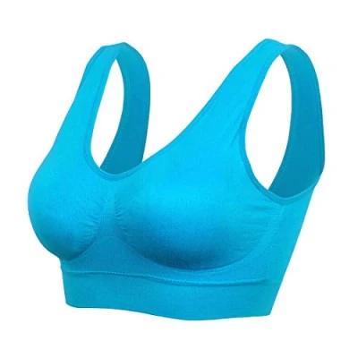 Afbeelding van Boolavard Comfortabele beha voor dames, klassieke bustier, push up en zonder beugel, verpakking van 3 stuks, turquoise, L