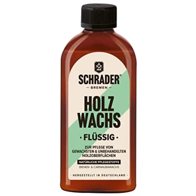 Afbeelding van Schrader Vloeibare houtwas, beschermende en impregnerende houtverzorging, voor gewaxte, geloogde onbehandelde houten oppervlakken, 250 ml, Made in Germany