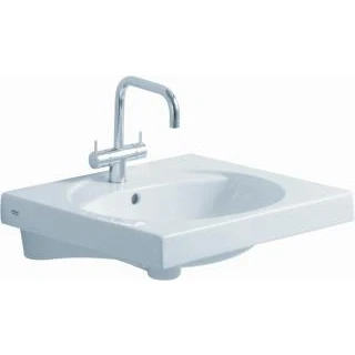 Afbeelding van Geberit Preciosa wastafel wit KeraTect (60 x 55 cm) 1 kraangat, zonder