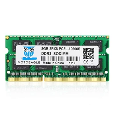 Afbeelding van 8 GB DDR3 RAM geheugen, 2RX8 PC3 10600S RAM, 1333 SO DIMM DDR3/DDR3L SODIMM 204 pins Unbuffered Non ECC 1,35V/1.5V CL9 Dual Rank notitieboek