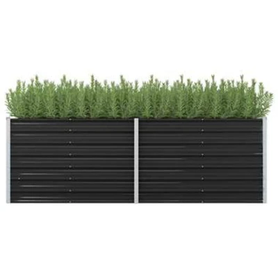 Afbeelding van Plantenbak verhoogd 240x80x77 cm gegalvaniseerd staal antraciet