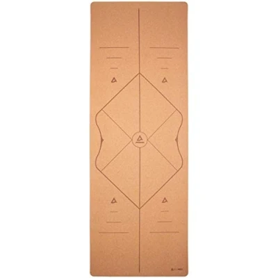 Afbeelding van Yogamat Pro van kurk testwinnaar prijs/prestatie extra groot 200x66 cm getest met *zeer goed* Inclusief draagriem en yogatas Alignment