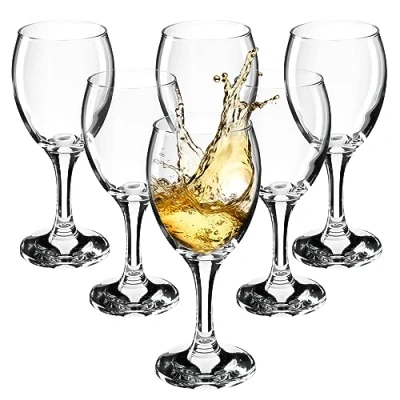 Afbeelding van KADAX Wijnglazen, vaatwasmachinebestendige wijnkelk, hoogwaardige en elegante glazen voor rode witte wijn, wijnglas met lange stijl, kelkglazen het serveren (6 x 200 ml, wijn)