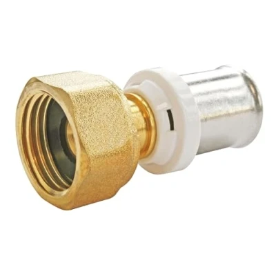 Afbeelding van SOMATHERM FOR YOU / 5703 26 20 rechte koppeling persbuis meerlaagse Ø26 moederdraai vrouwelijk 20/27 (3/4 &#039;&#039;) Een buisdiameter Ø16 verbinden