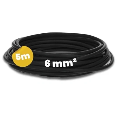 Afbeelding van Kalitec 5 meter H07V K 6 mm² zwarte bedradingskabel, flexibele aderkabel, strengen mm², bedrading fijndradig, enkele kabel, kabel eendraads voor schakelkast, schakeldraad