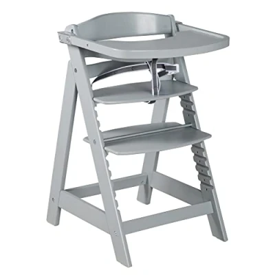 Afbeelding van Roba trapstoel &#039;Sit Up Click&#039;, hoge stoel Sit III met snelsluiting + eetplank Set metEssbrett taupe