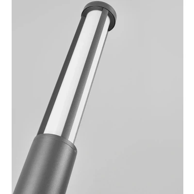 Afbeelding van Lucande LED buitenlamp 1licht aluminium, polycarbonaat H: 220 cm donkergrijs, wit Inclusief lichtbron
