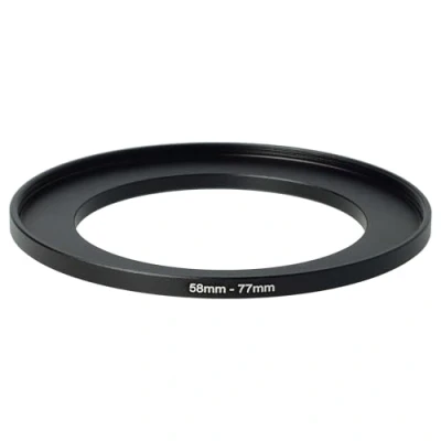 Afbeelding van vhbw Step up ring adapter van 58 mm naar 77 voor cameralens filteradapter, metaal, zwart