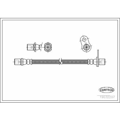 Afbeelding van CORTECO 19032207 Remslang Achteras links 356mm