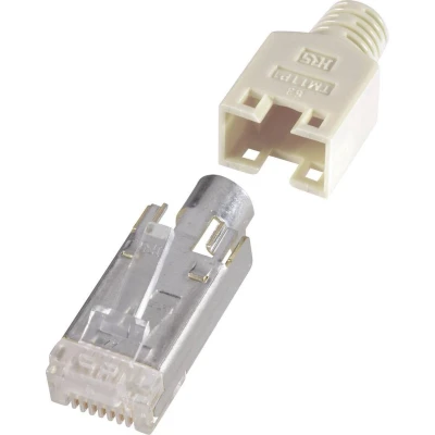 Afbeelding van Renkforce H9540.1 10 RJ45 connector, afgeschermd CAT5e Stekker, recht Aantal polen: 8P8C Beige stuk(s)
