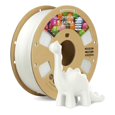 Afbeelding van OVERTURE Easy PLA 1.75mm 3D Printer Filament, 1kg Cardboard Spool (2.2lbs), Dimensional Accuracy +/ 0.02mm, Fit Most FDM Printer(Easy White)