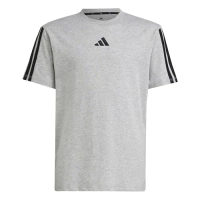 Afbeelding van adidas Uniseks Kind ESSENTIALS 3 STRIPES T SHIRT, medium grey heather/black, 7 8 Years