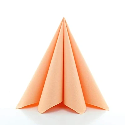 Afbeelding van Sovie Linclass Airlaid servetten, abrikoos, 50 stuks, hoogwaardige wegwerpservetten, 40 x cm, scheurvast, absorberend en vormvast, ideaal voor bruiloft feestjes