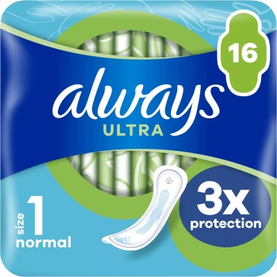 Afbeelding van 16x Always Ultra Day Normaal Maandverband Odour Block