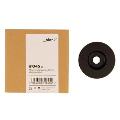 Afbeelding van _blank #045bk 45 rpm Single Adapter Puck voor 7&#039; platen Aluminium 3,5 cm diameter Zwart