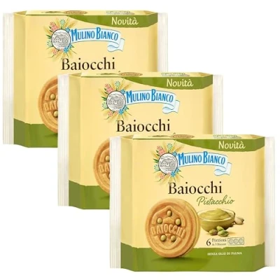 Afbeelding van MULINO BIANCO Baiocchi Italiaanse Koekjes met vulling (x3, Pistacchio)