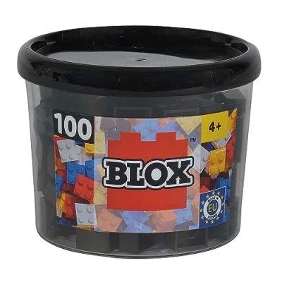 Afbeelding van Simba 104114114 Blox, 100 zwarte bouwstenen voor kinderen vanaf 3 jaar, 4 stenen, inclusief doos, hoge kwaliteit, volledig compatibel met vele andere fabrikanten