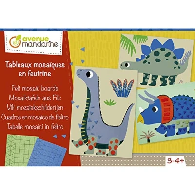 Afbeelding van Dino&#039;s decoreren met vilt hobbypakket Tableaux mosaiques e feutrine