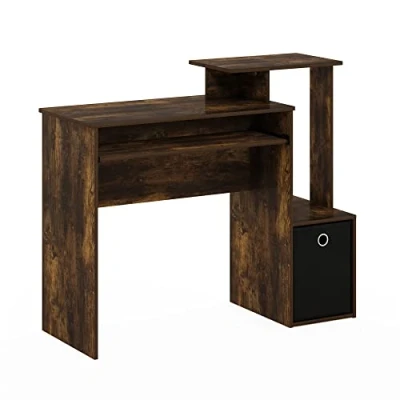 Afbeelding van Furinno Computer schrijfbureau, ontworpen hout, amber grenen/zwart