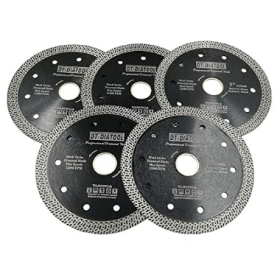 Afbeelding van DT DIATOOL Diamantzaagblad 5 stuks inch/125 mm snijschijf met gaas Turbo voor porseleinen tegels, marmer keramisch graniet