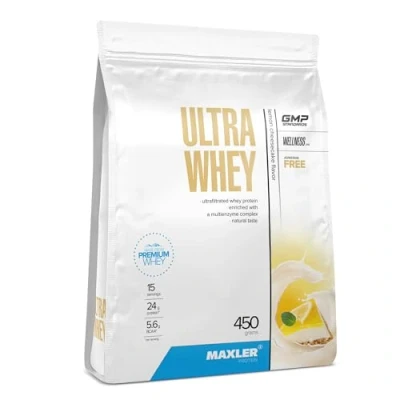 Afbeelding van Maxler Ultra Whey Proteïne, 24 g eiwit per portie, zuiver wei proteïnepoeder, concentraat, hydrolysaat, met BCAA, citroen cheesecake, 450