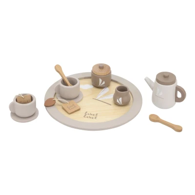 Afbeelding van Label Nougat Houten Theeservies Set LLWT 37117