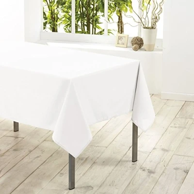 Afbeelding van Douceur d&#039;Intérieur 1720218, rechthoekige tafelklaver, 140 x 300 cm, Essentiel, polyester effen, wit