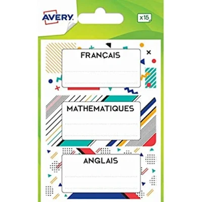 Afbeelding van AVERY Zak met 15 mooie notitieboekjes. Voorgedrukte schoolmaterialen, grafisch ontwerp. Formaat 76 x 34 mm, meerkleurig