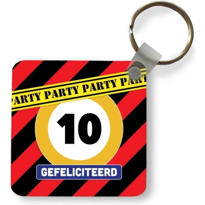 Afbeelding van Sleutelhanger Uitdeelcadeautjes Jubileum Verjaardag 10 Jaar Plastic