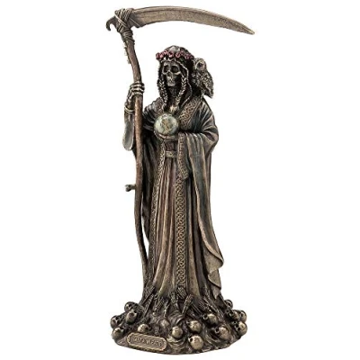 Afbeelding van Veronese Design Santa Muerte antiek bronzen afwerking Magere Hein Standbeeld