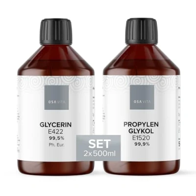 Afbeelding van OSAVITA® Glycerine E422 Ph. Eur &amp; propyleenglycol E1520 Set I Hoogste farmaceutische kwaliteit Made in Germany voordeelset
