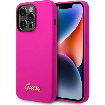 Afbeelding van Guess Silicone Back Case Geschikt voor Apple iPhone 14 Pro (6.1&quot;) Fuchsia